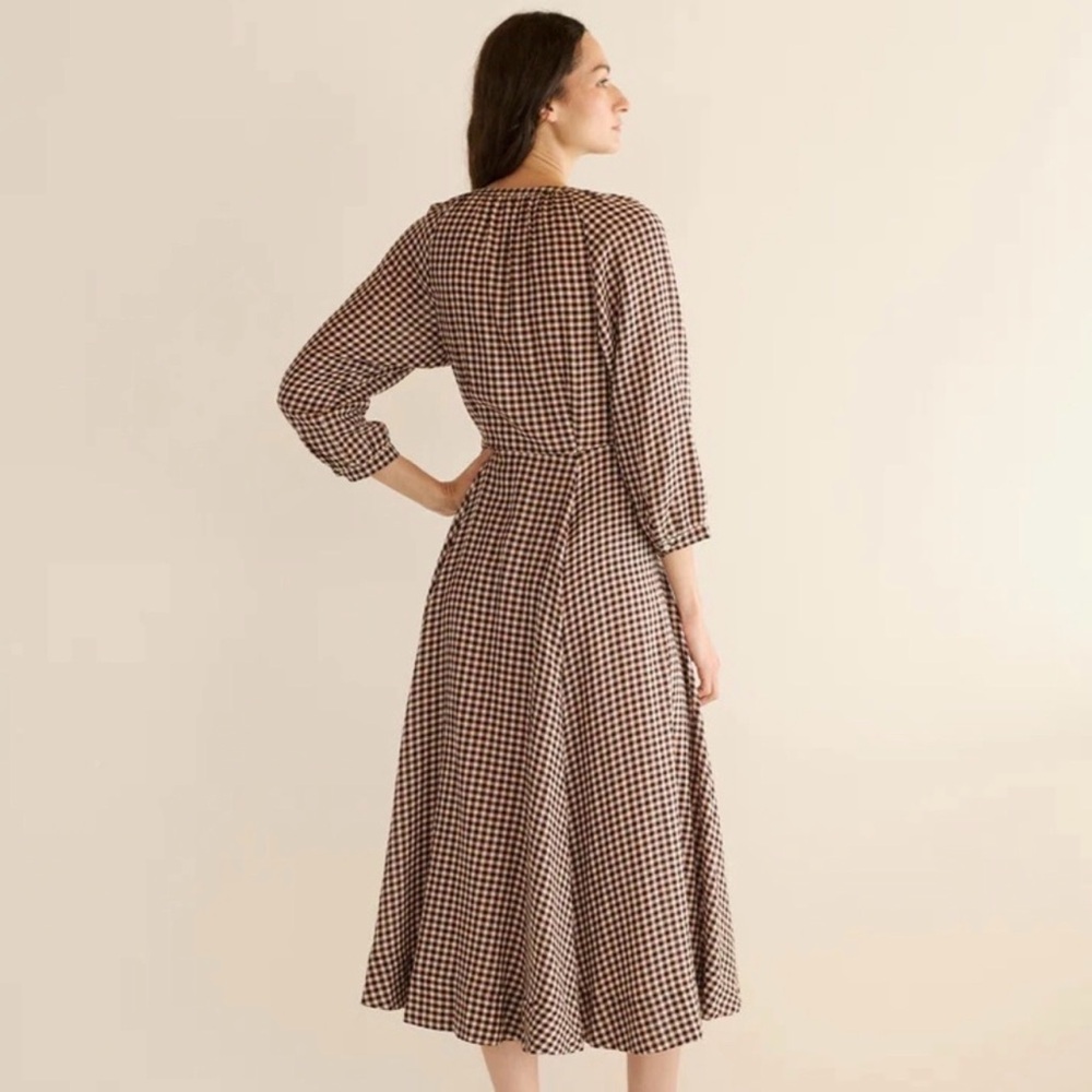 DOEN Delphine Plaid Madeleine Dress NWT XS Prarie style - Picture 5 of 11